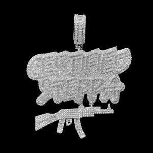 BIG Luxury Certified Steppa AK47 Gun Iced Out Pendant